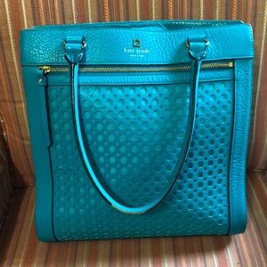 Kate Spade Turquoise Laser Cut Bubble Tote